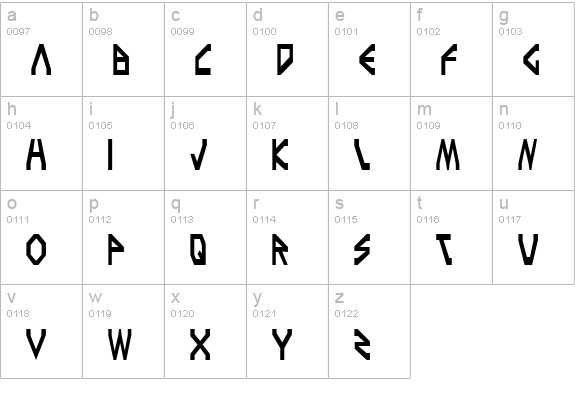 Terra Firma Condensed lowercase a-z preview