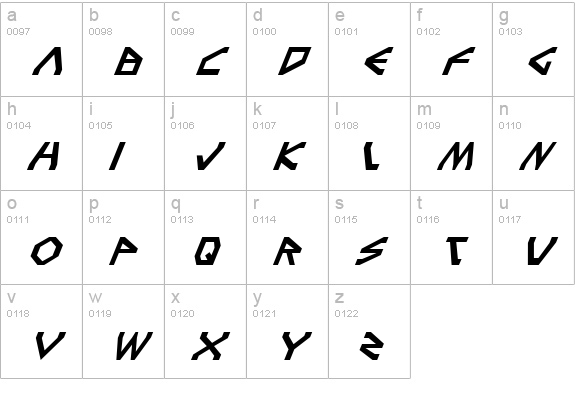 Terra Firma Italic lowercase a-z preview