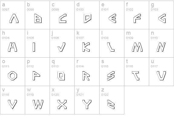 Terra Firma Shadow lowercase a-z preview