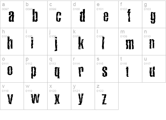 Terrorama Chiseled lowercase a-z preview