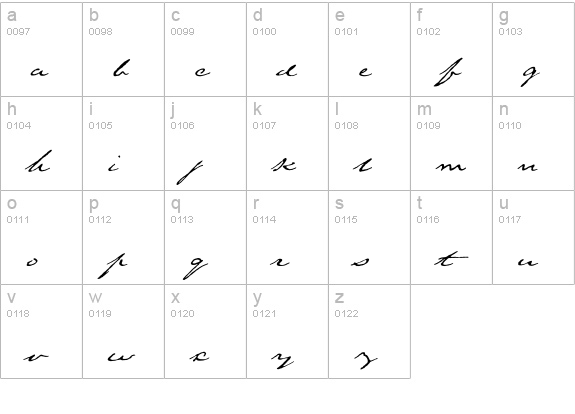 TexasHero lowercase a-z preview