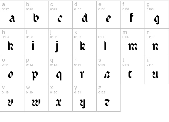 Text-Regular lowercase a-z preview