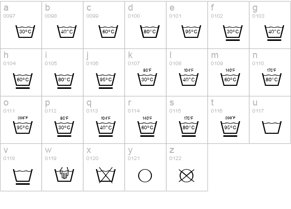 Textile LH Pi One lowercase a-z preview