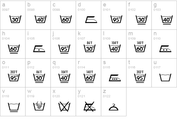 Textile LH Pi Two lowercase a-z preview