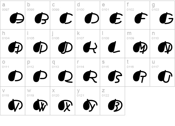 TFAdefabcThree-Solid lowercase a-z preview