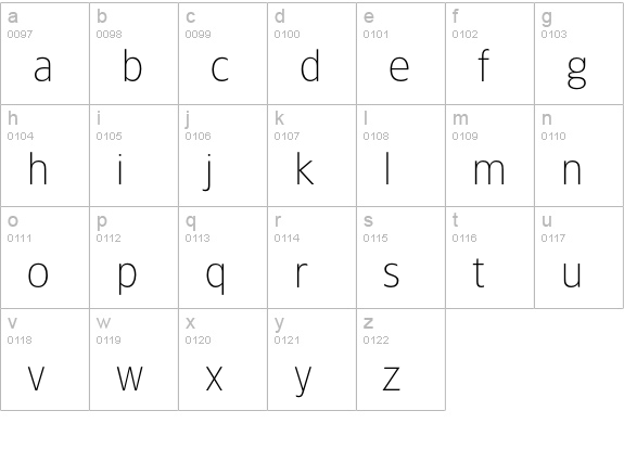 TFForever-ExtraLight lowercase a-z preview