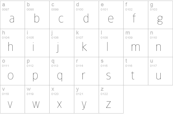 TFForever-Thin lowercase a-z preview