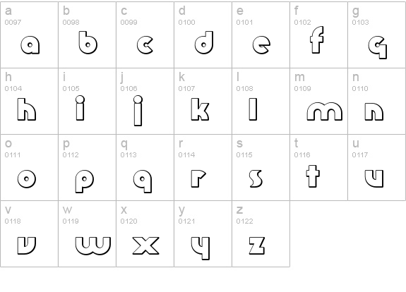 TFRoux-ShadedOne lowercase a-z preview