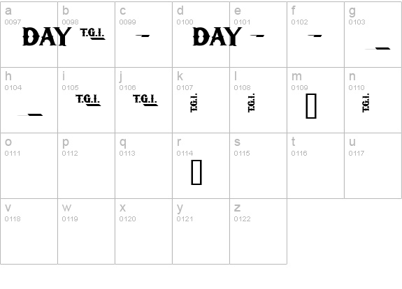 TGIFriday lowercase a-z preview