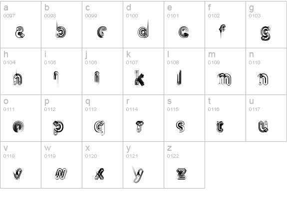 TH3 MACHINE lowercase a-z preview