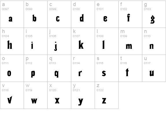 Thalia Normal lowercase a-z preview
