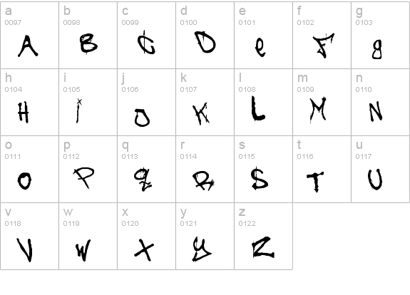 The Battle Continuez lowercase a-z preview