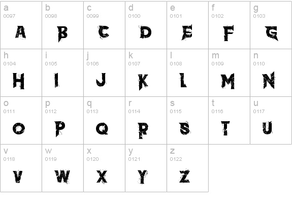 the dark lowercase a-z preview