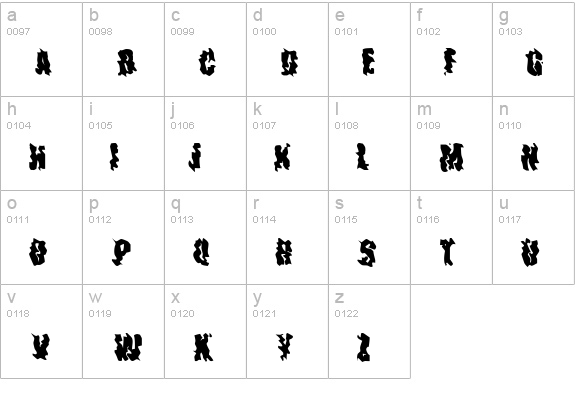 The Drips lowercase a-z preview