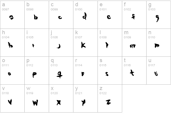 The Evil Cop lowercase a-z preview