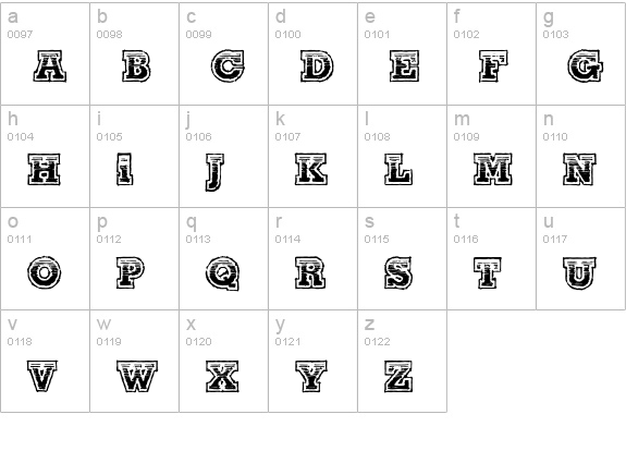 The Line-Up lowercase a-z preview