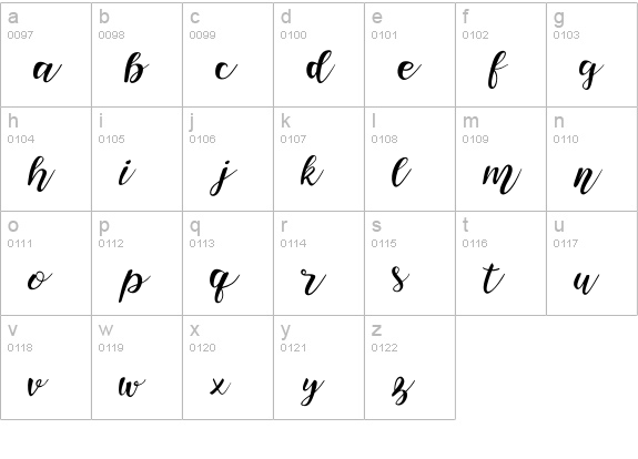 the lottus lowercase a-z preview
