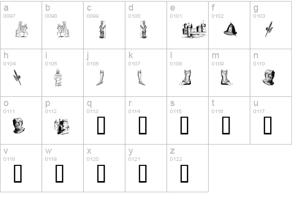 the middle ages II lowercase a-z preview