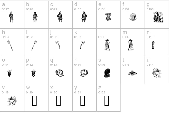 the middle ages III lowercase a-z preview