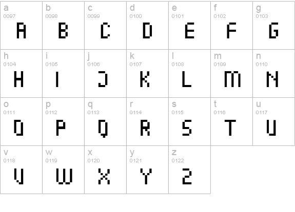 The Morgue lowercase a-z preview