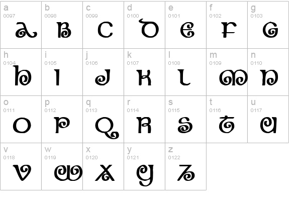 The Shire Bold lowercase a-z preview