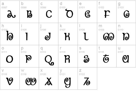 The Shire Bold Condensed lowercase a-z preview