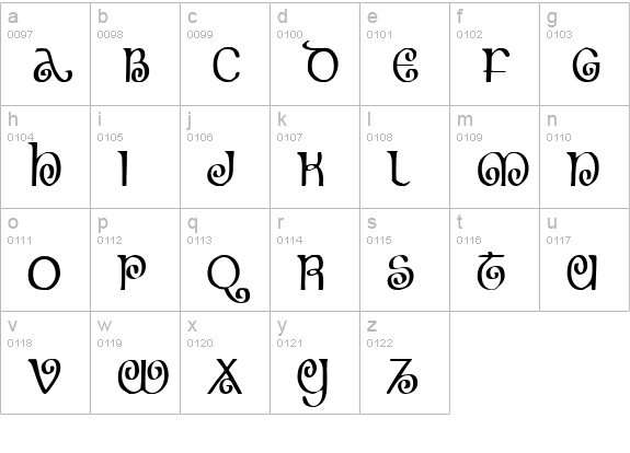 The Shire Condensed lowercase a-z preview