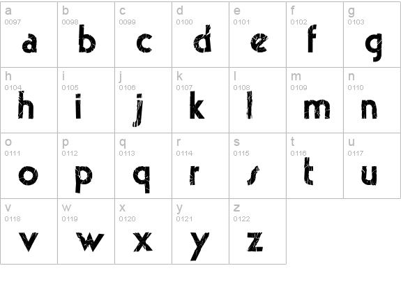 theLUXX Crashed lowercase a-z preview