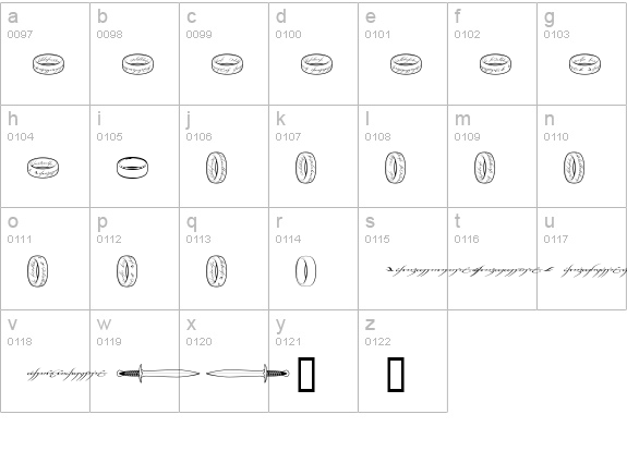 TheOneRing lowercase a-z preview
