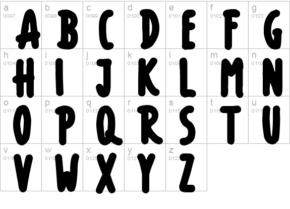 Thick Marker Talls
 lowercase a-z preview