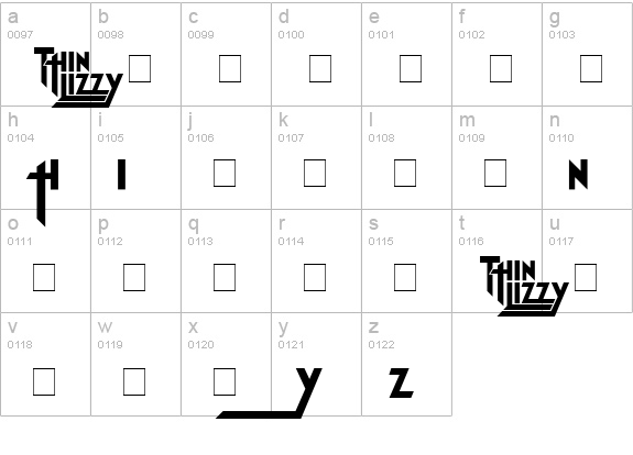 Thin Lizzy Jailbreak lowercase a-z preview