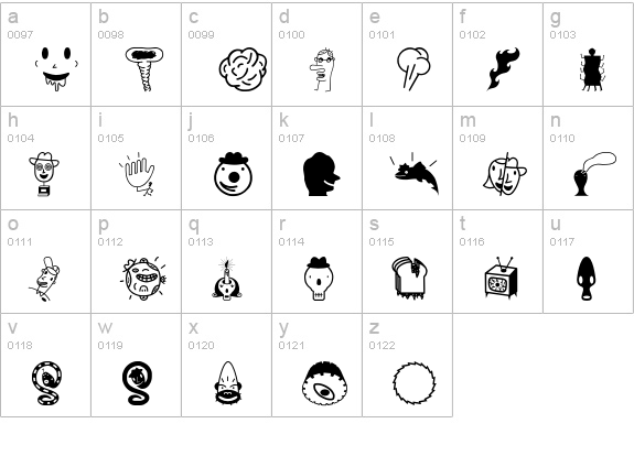 ThingbatOne lowercase a-z preview