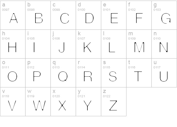 ThinMan lowercase a-z preview