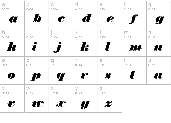 ThorowgoodEF-RegularItalic lowercase a-z preview
