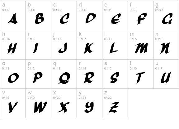 Three Arrows Bold lowercase a-z preview