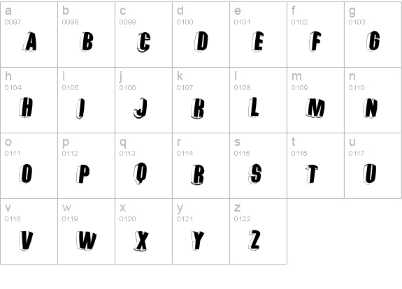 ThreeDimRightwardsRound lowercase a-z preview