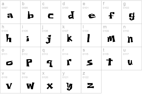 Thud lowercase a-z preview