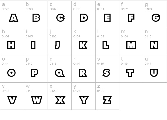 Thunder Lord lowercase a-z preview