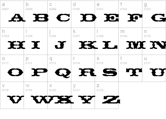ThunderbirdDReg lowercase a-z preview