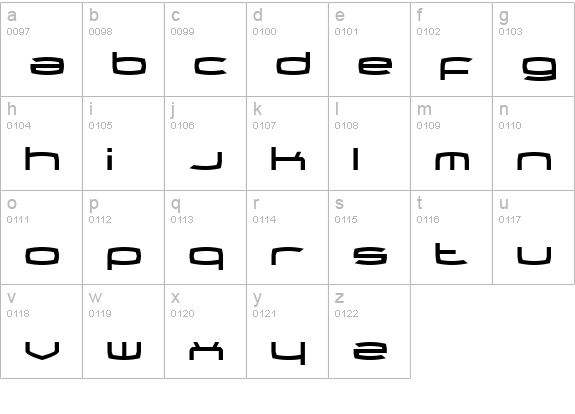 Thundergod lowercase a-z preview