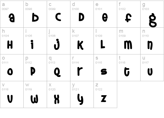 Thursdoo lowercase a-z preview