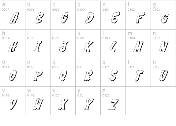 THWACK!!!2 lowercase a-z preview