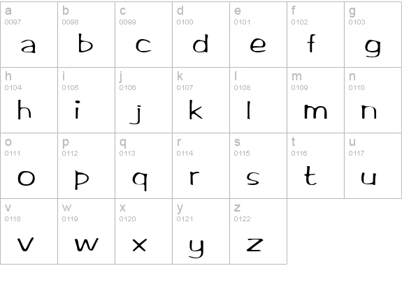 Ticard Regular lowercase a-z preview