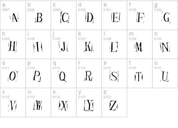 Ticket CapitalsImpressed lowercase a-z preview
