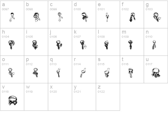 TIEKNOT lowercase a-z preview