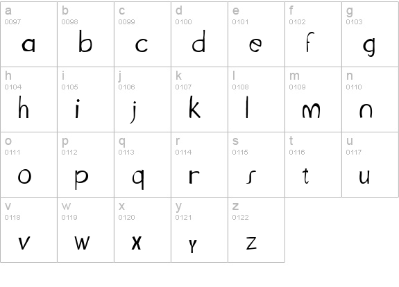 Tigger lowercase a-z preview