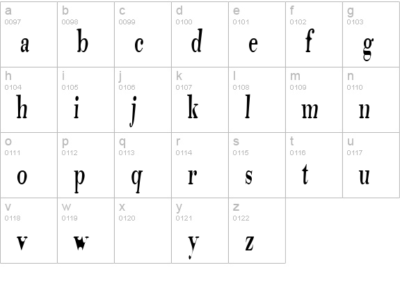 Tiidelag lowercase a-z preview