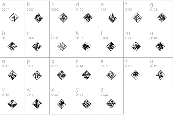 Tiles lowercase a-z preview
