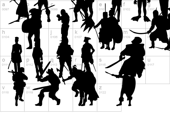 Time Warriors lowercase a-z preview