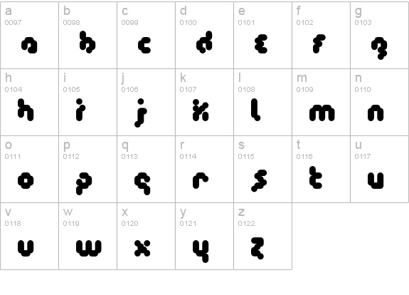 Timecode lowercase a-z preview